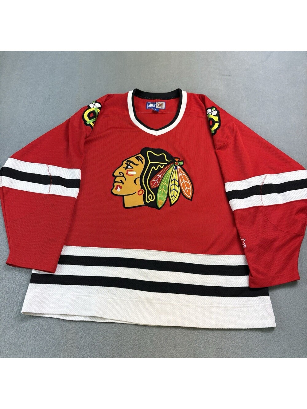 Vintage Starter Chicago Blackhawks NHL Hockey Jersey Size Large Red